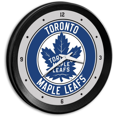 Toronto Maple Leaf: Ribbed Frame Wall Clock - The Fan-Brand