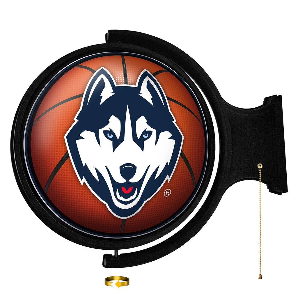 UConn Huskies: Basketball - Original Round Rotating Lighted Wall Sign - The Fan-Brand
