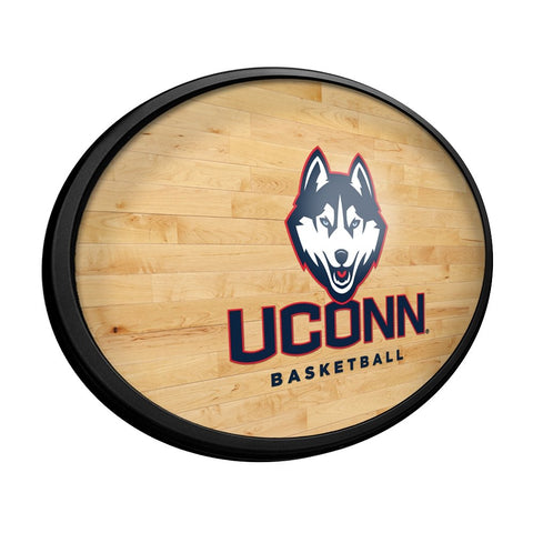 UConn Huskies: Hardwood - Oval Slimline Lighted Wall Sign - The Fan-Brand