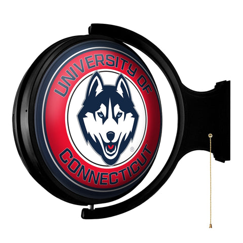 UConn Huskies: Original Round Rotating Lighted Wall Sign - The Fan-Brand