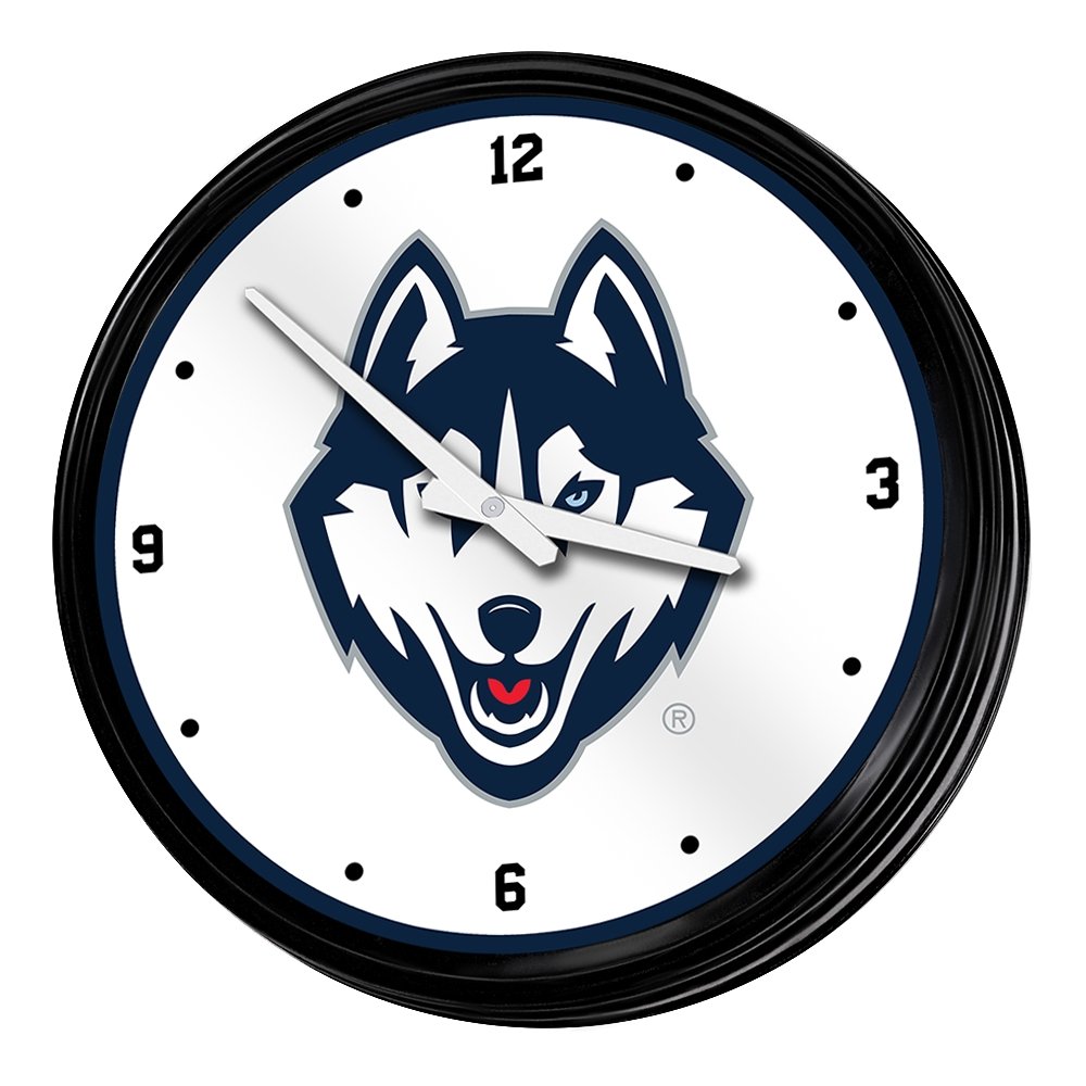 UConn Huskies: Retro Lighted Wall Clock - The Fan-Brand
