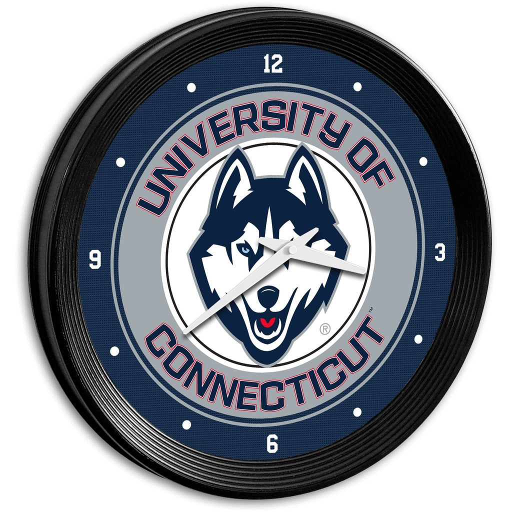 UConn Huskies: Ribbed Frame Wall Clock - The Fan-Brand