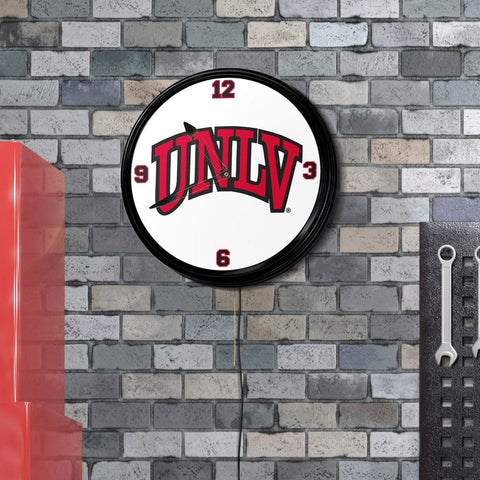 UNLV Rebels: Retro Lighted Wall Clock - The Fan-Brand
