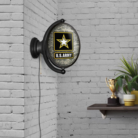 US Army: Original Oval Rotating Lighted Wall Sign - The Fan-Brand