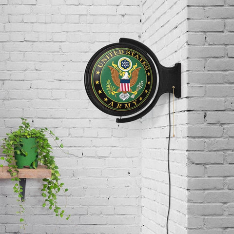 US Army: Original Round Rotating Lighted Wall Sign - The Fan-Brand