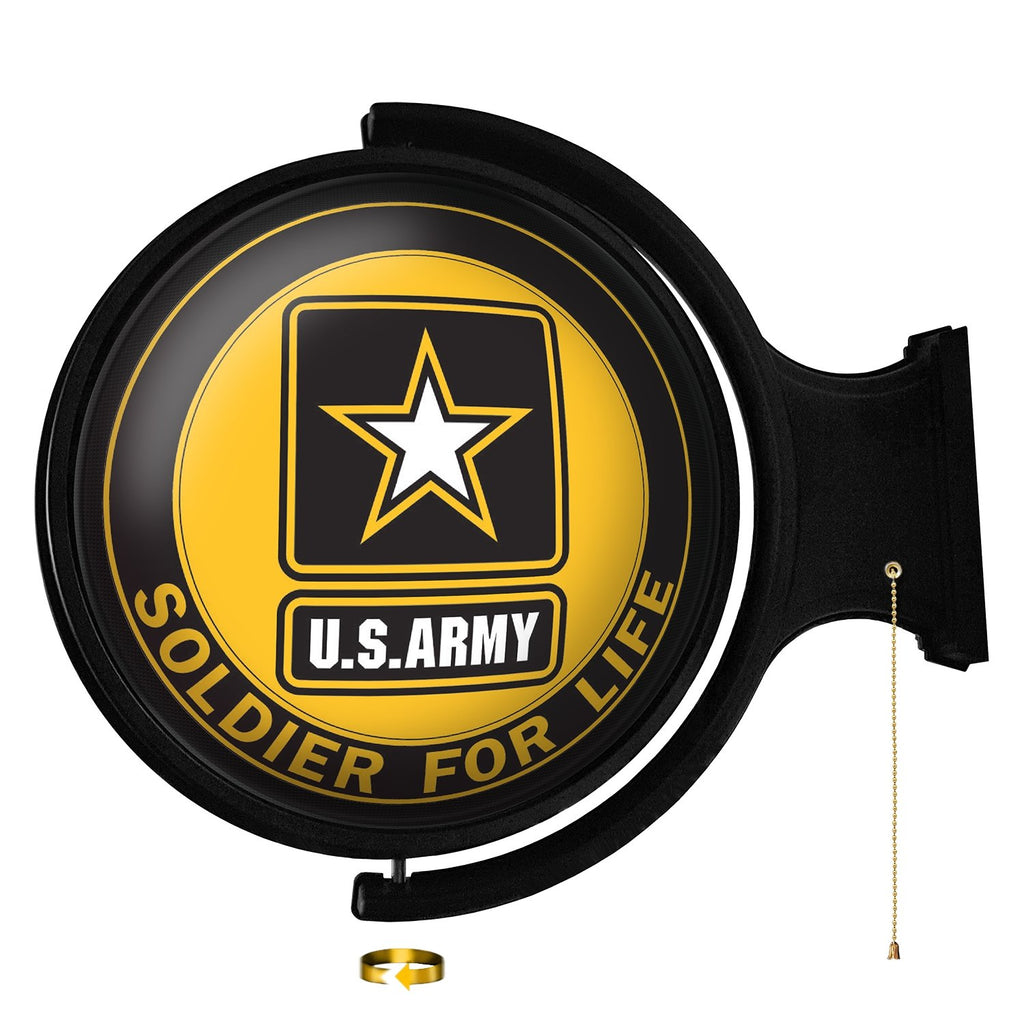 US Army: Soldier for Life - Original Round Rotating Lighted Wall Sign - The Fan-Brand