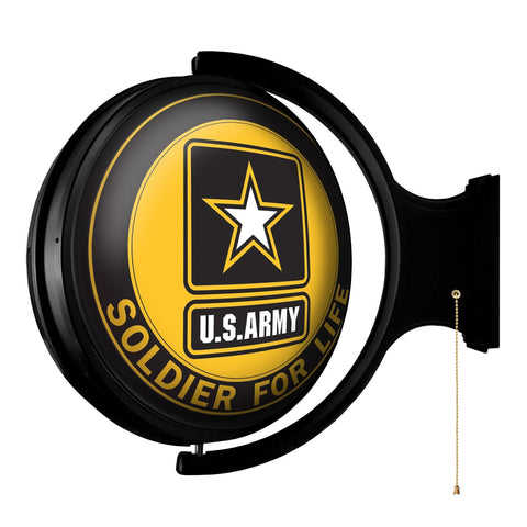 US Army: Soldier for Life - Original Round Rotating Lighted Wall Sign - The Fan-Brand
