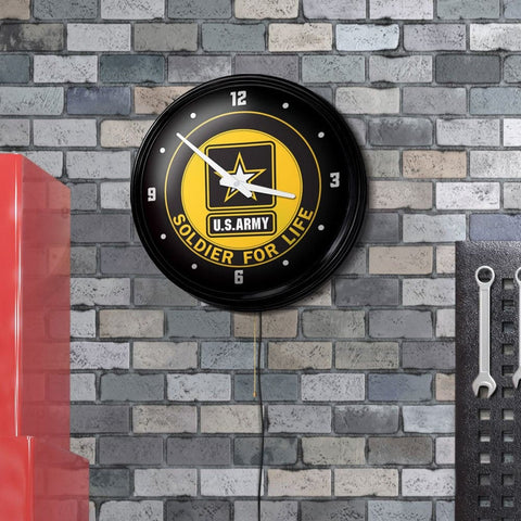 US Army: Soldier for Life - Retro Lighted Wall Clock - The Fan-Brand