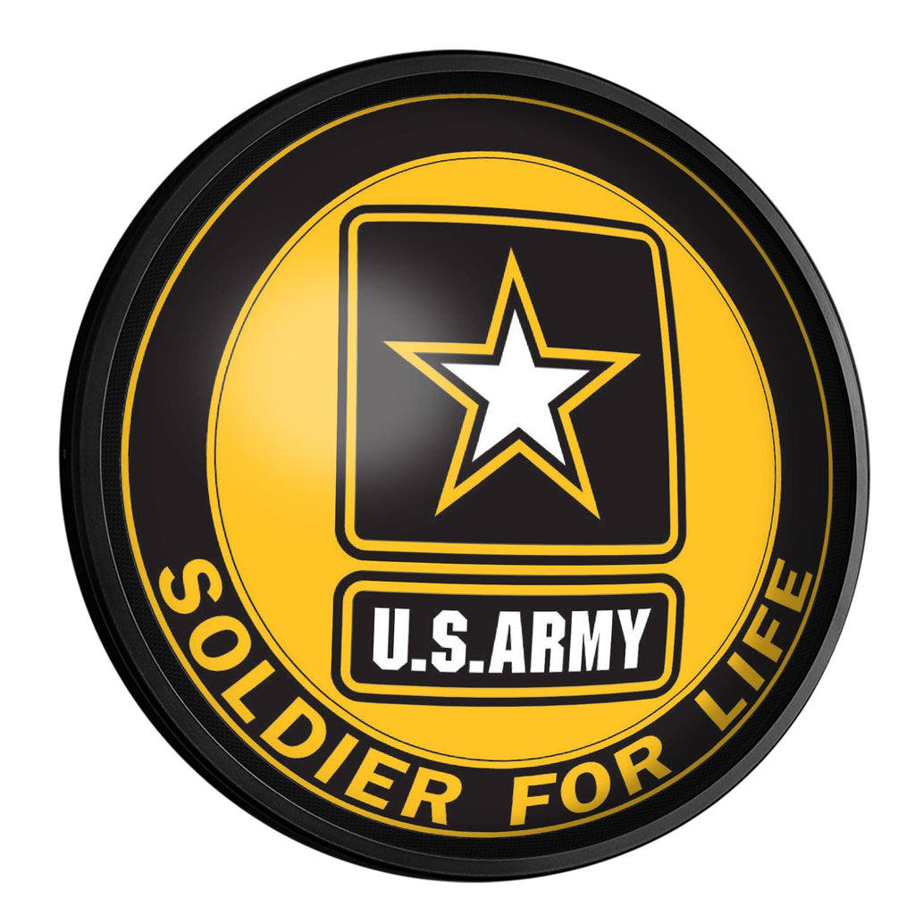US Army: Soldier for Life - Round Slimline Lighted Wall Sign - The Fan-Brand