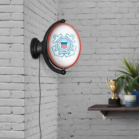 US Coast Guard: Original Oval Rotating Lighted Wall Sign - The Fan-Brand