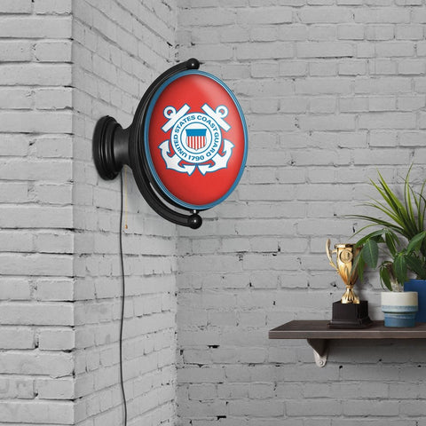 US Coast Guard: Original Oval Rotating Lighted Wall Sign - The Fan-Brand