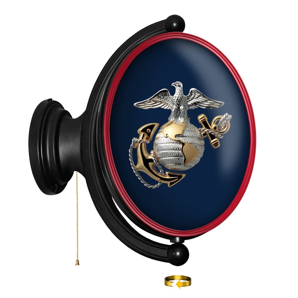 US Marine Corps: Original Oval Rotating Lighted Wall Sign - The Fan-Brand