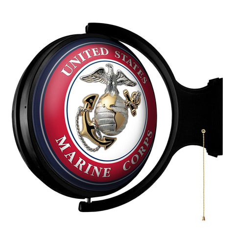 US Marine Corps: Original Round Rotating Lighted Wall Sign - The Fan-Brand
