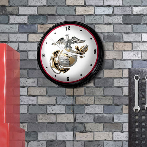 US Marine Corps: Retro Lighted Wall Clock - The Fan-Brand