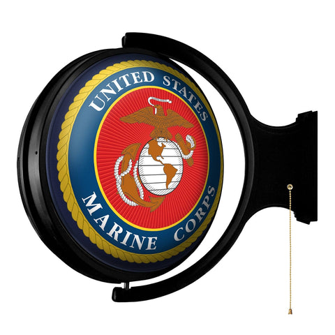 US Marine Corps: Seal - Original Round Rotating Lighted Wall Sign - The Fan-Brand