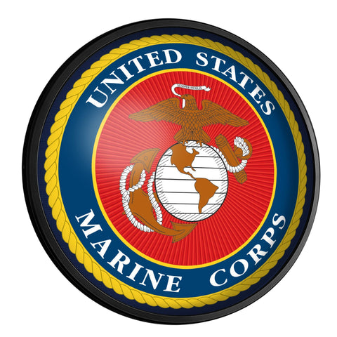 US Marine Corps: Seal - Round Slimline Lighted Wall Sign - The Fan-Brand