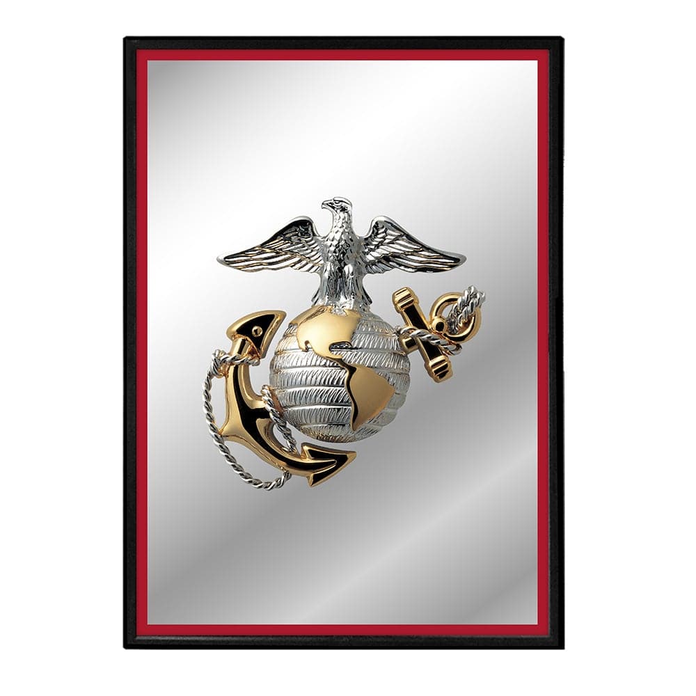 US Marine Corps: Vertical Framed Mirrored Wall Sign - The Fan-Brand