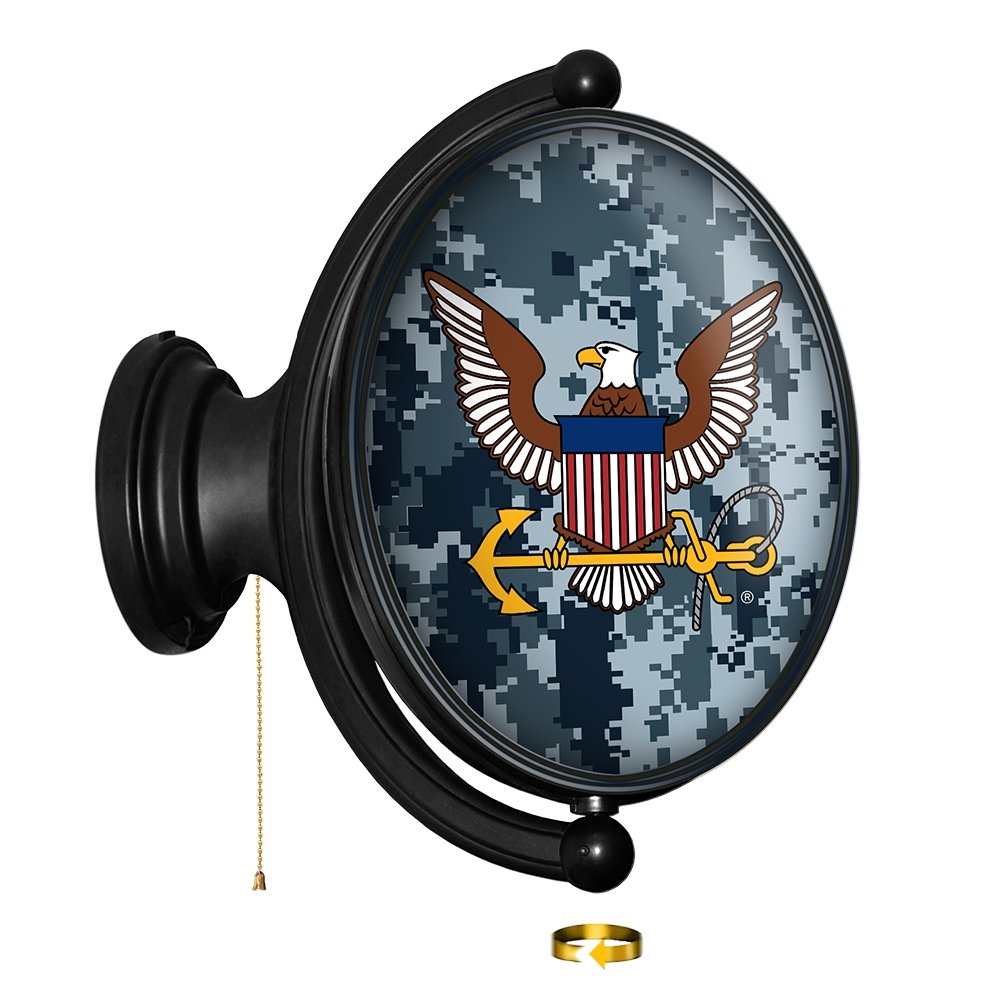 US Navy: Camo - Original Oval Rotating Lighted Wall Sign - The Fan-Brand