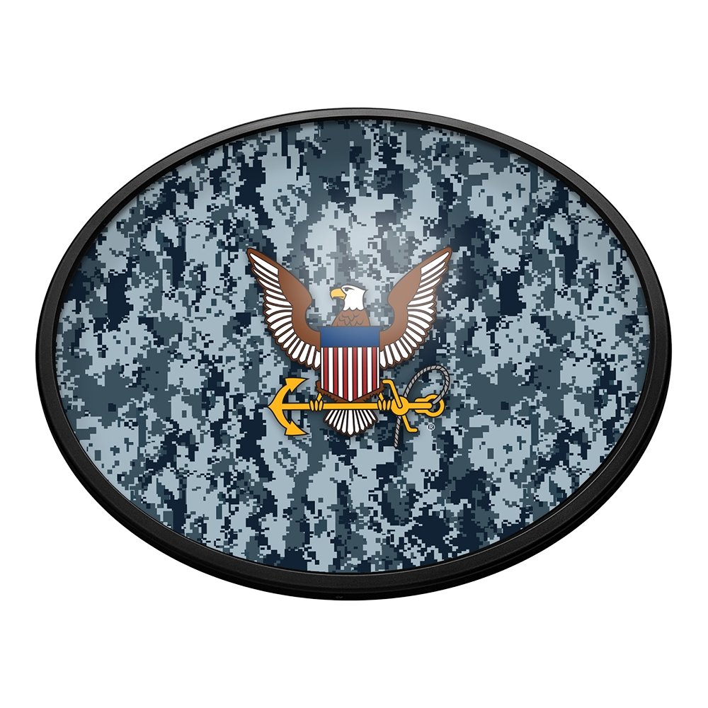 US Navy: Eagle - Oval Slimline Lighted Wall Sign - The Fan-Brand
