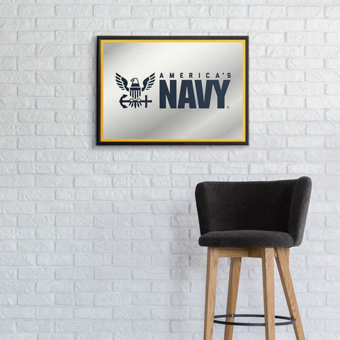 US Navy: Framed Mirrored Wall Sign - The Fan-Brand