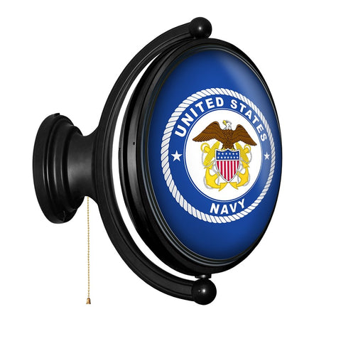 US Navy: Historic Seal - Original Oval Rotating Lighted Wall Sign - The Fan-Brand
