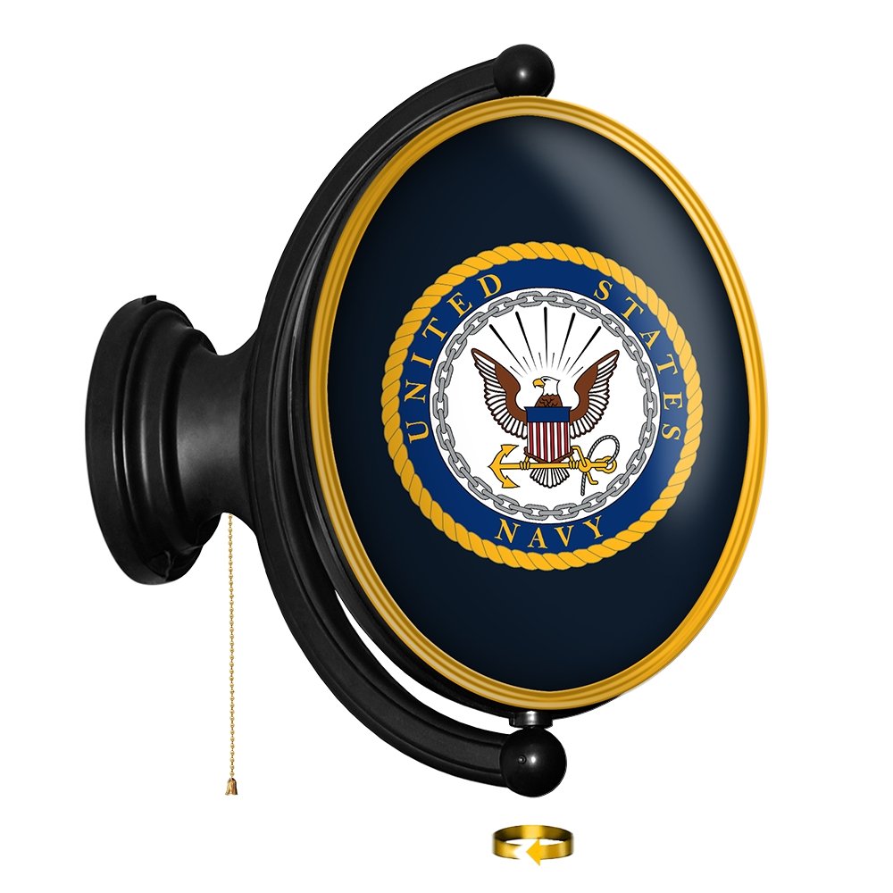 US Navy: Original Oval Rotating Lighted Wall Sign - The Fan-Brand