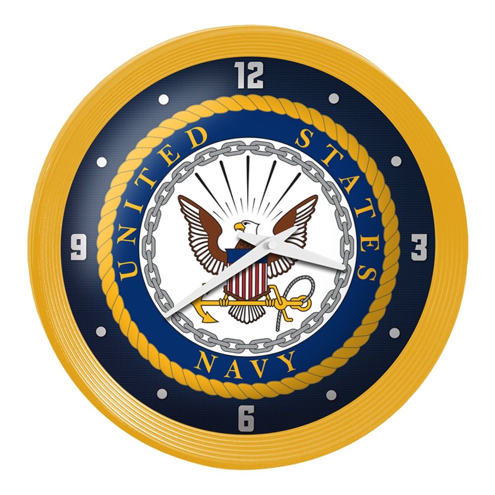 US Navy: Ribbed Frame Wall Clock - The Fan-Brand