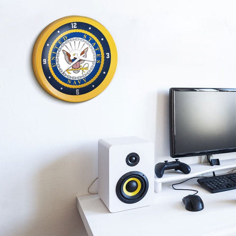 US Navy: Ribbed Frame Wall Clock - The Fan-Brand