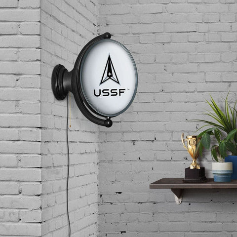 US Space Force: USSF - Original Oval Lighted Rotating Wall Sign - The Fan-Brand