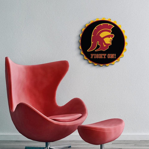 USC Trojans: Fight On - Bottle Cap Wall Sign - The Fan-Brand