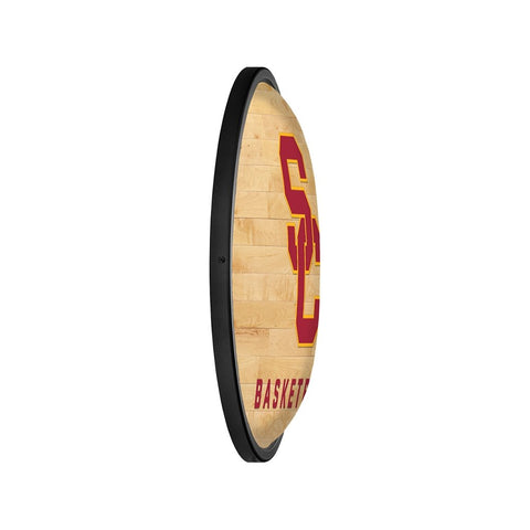 USC Trojans: Hardwood - Oval Slimline Lighted Wall Sign - The Fan-Brand