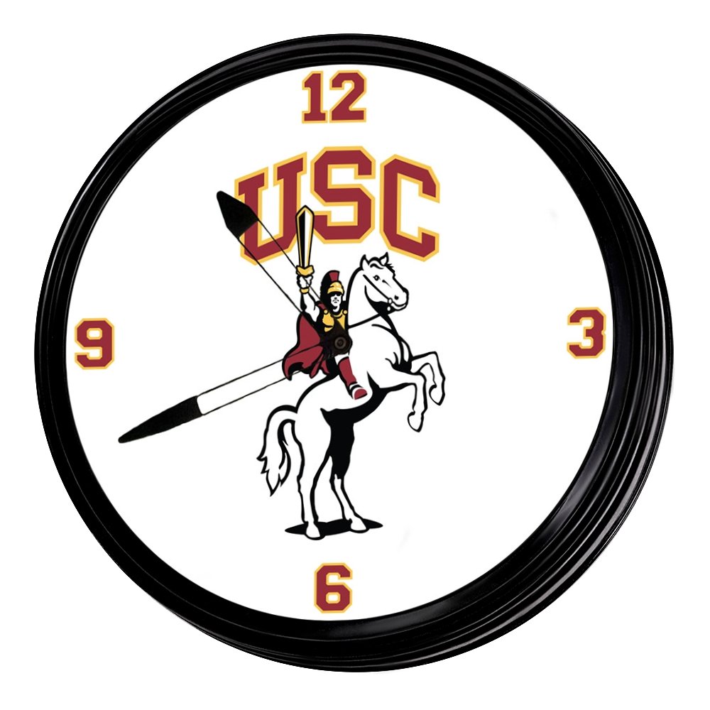 USC Trojans: Traveler - Retro Lighted Wall Clock - The Fan-Brand