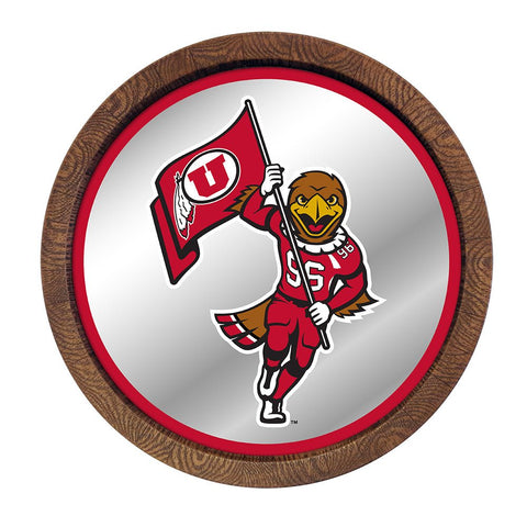 Utah Utes: Mascot - Mirrored Barrel Top Mirrored Wall Sign - The Fan-Brand