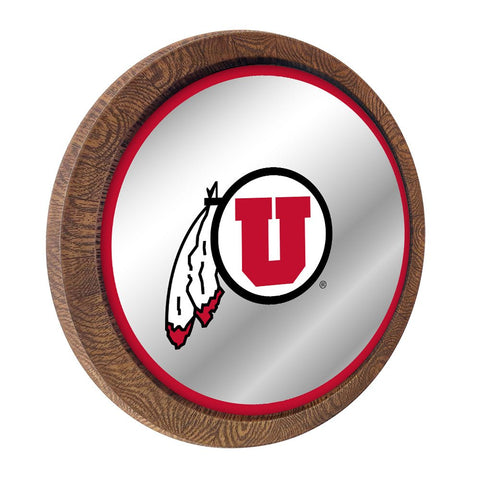 Utah Utes: Mirrored Barrel Top Mirrored Wall Sign - The Fan-Brand