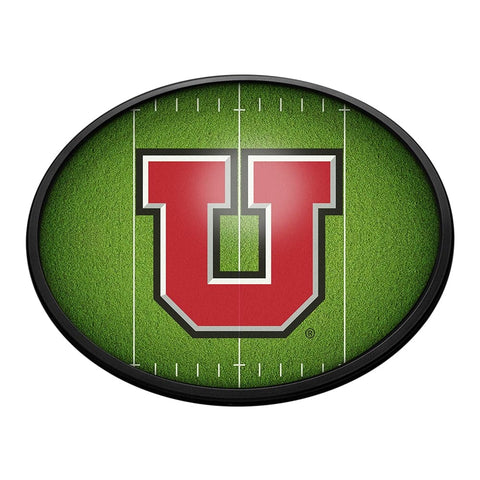 Utah Utes: On the 50 - Oval Slimline Lighted Wall Sign - The Fan-Brand