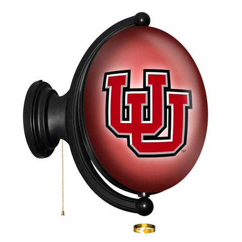 Utah Utes: Original Oval Rotating Lighted Wall Sign - The Fan-Brand