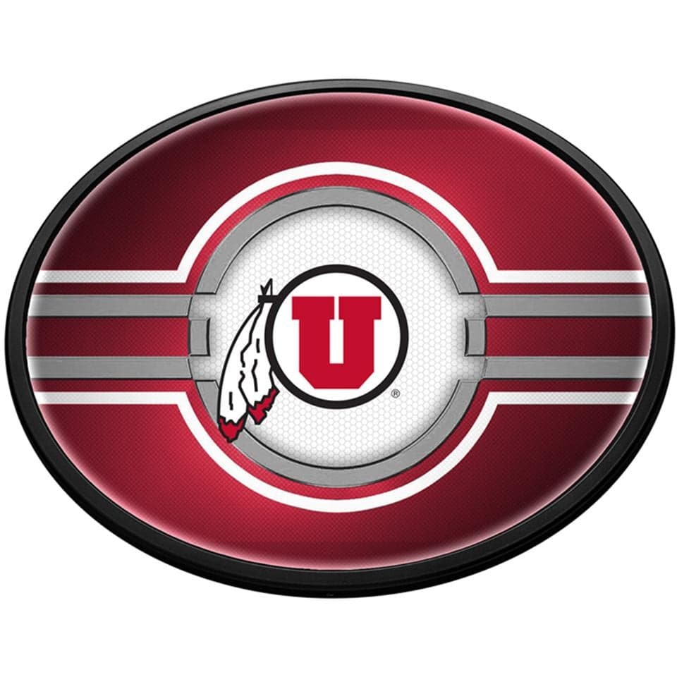 Utah Utes: Oval Slimline Lighted Wall Sign - The Fan-Brand
