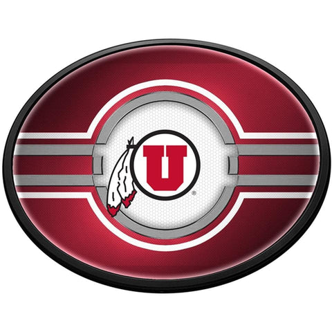 Utah Utes: Oval Slimline Lighted Wall Sign - The Fan-Brand