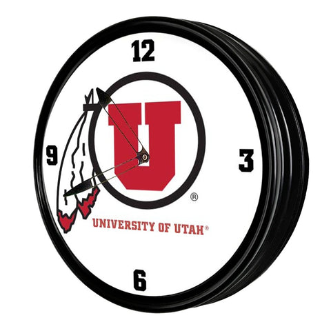 Utah Utes: Retro Lighted Wall Clock - The Fan-Brand
