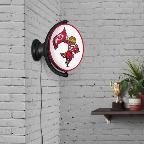 Utah Utes: Swoop - Original Oval Rotating Lighted Wall Sign - The Fan-Brand