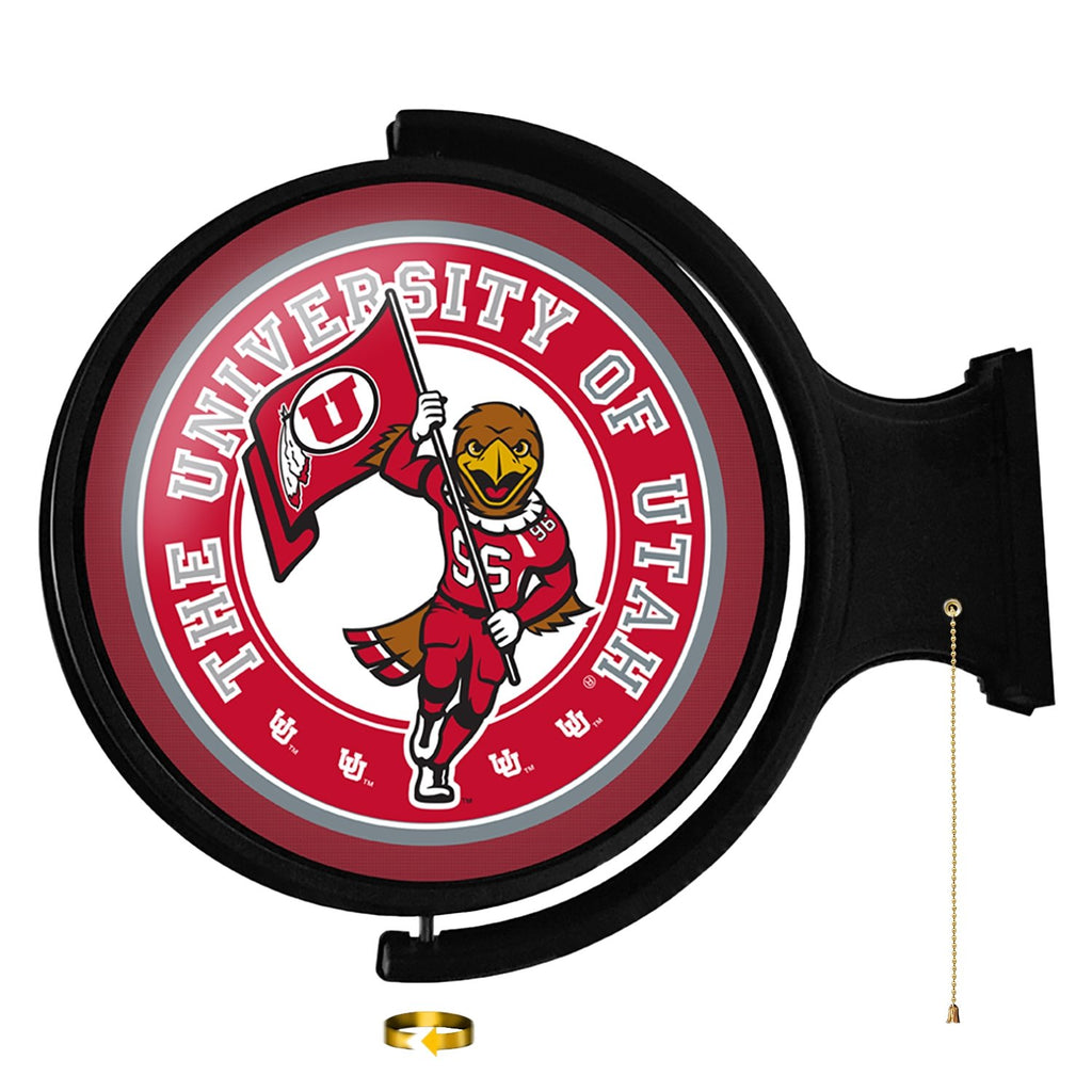 Utah Utes: Swoop - Original Round Rotating Lighted Wall Sign - The Fan-Brand