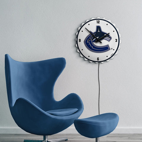 Vancouver Canucks: Bottle Cap Lighted Wall Clock - The Fan-Brand