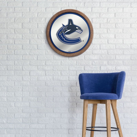 Vancouver Canucks: Mirrored Barrel Top Wall Sign - The Fan-Brand