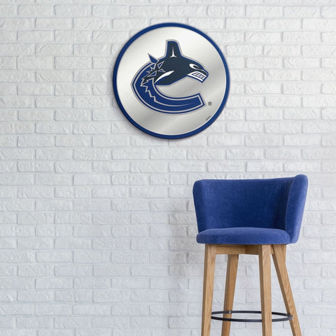 Vancouver Canucks: Modern Disc Mirrored Wall Sign - The Fan-Brand