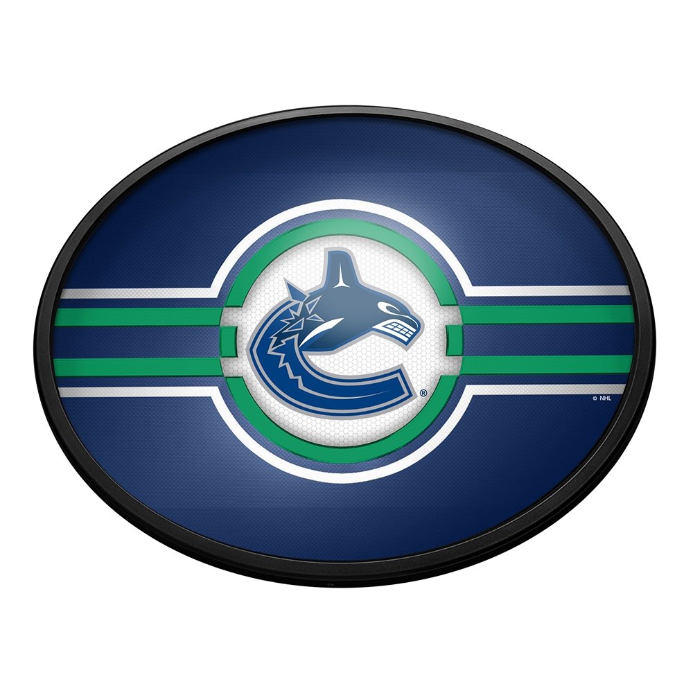 Vancouver Canucks: Oval Slimline Lighted Wall Sign - The Fan-Brand
