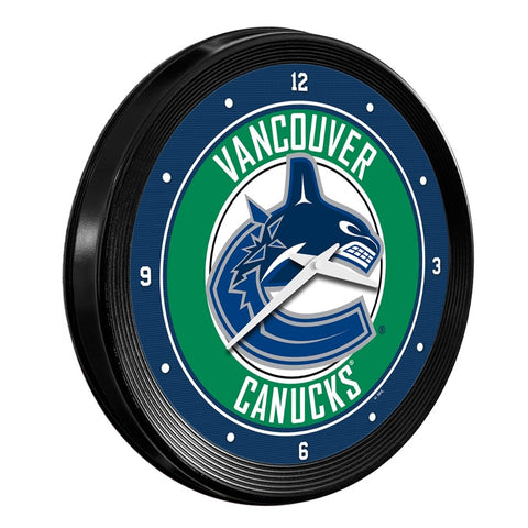 Vancouver Canucks: Ribbed Frame Wall Clock - The Fan-Brand