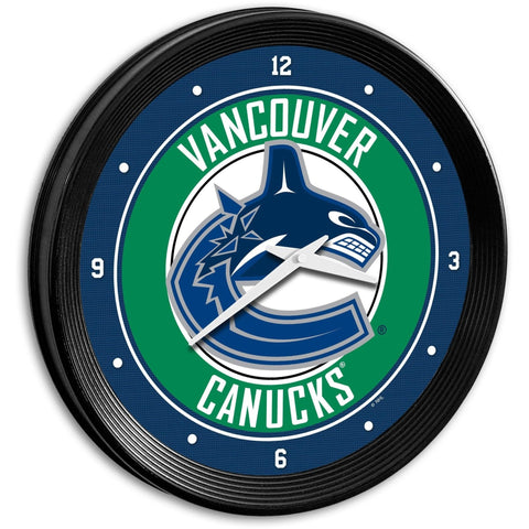 Vancouver Canucks: Ribbed Frame Wall Clock - The Fan-Brand