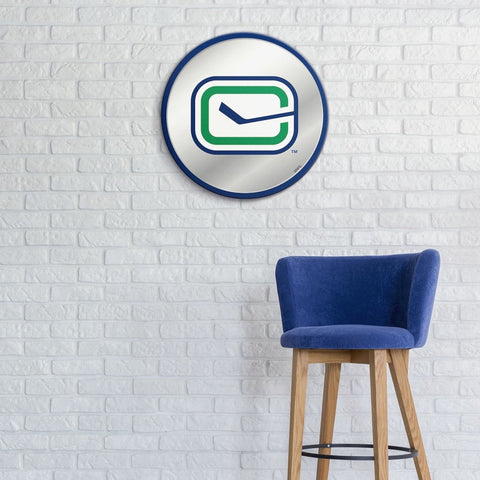 Vancouver Canucks: Secondary Logo - Modern Disc Mirrored Wall Sign - The Fan-Brand