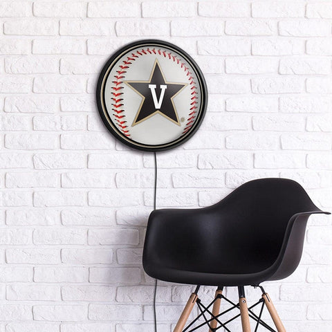 Vanderbilt Commodores: Baseball - Slimline Lighted Wall Sign - The Fan-Brand