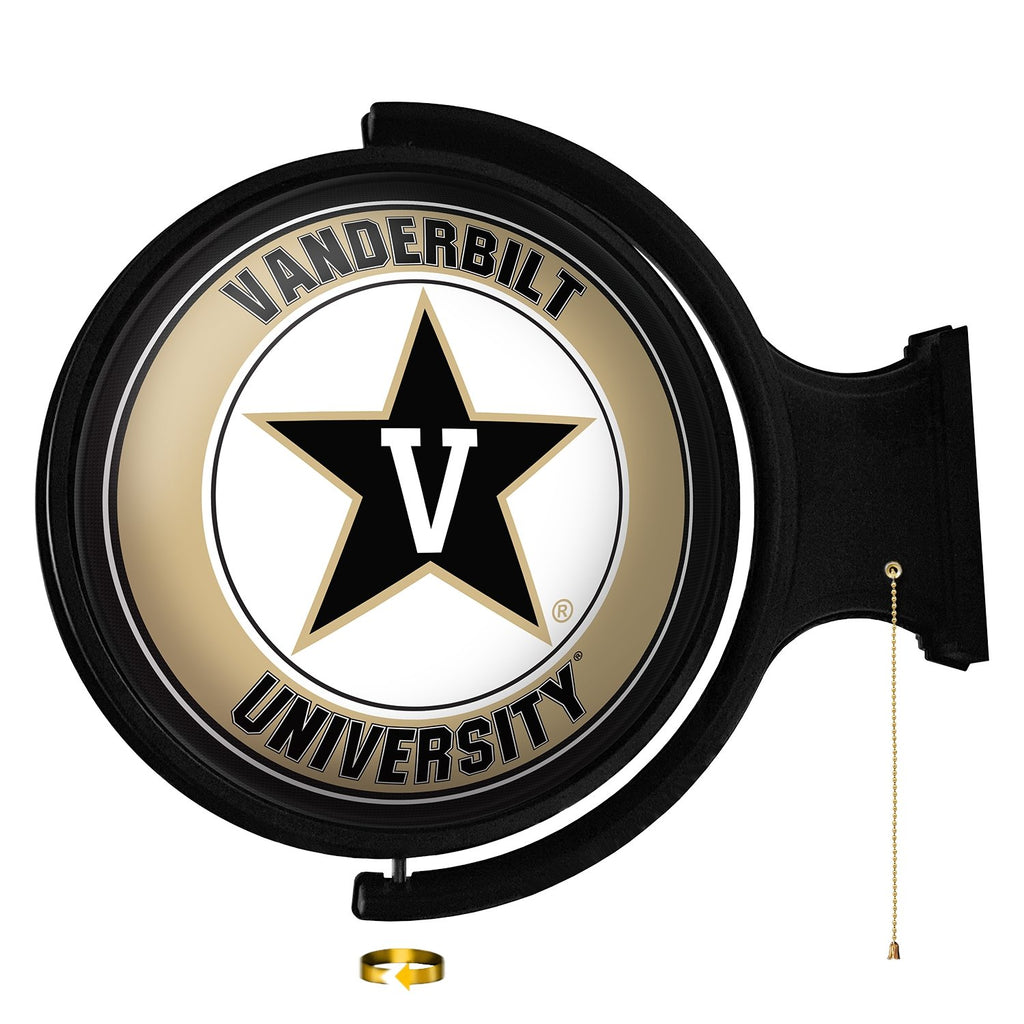 Vanderbilt Commodores: Original Round Rotating Lighted Wall Sign - The Fan-Brand